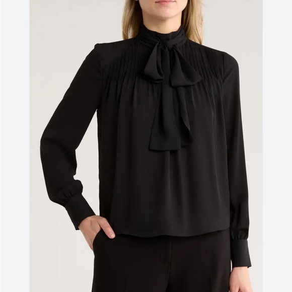 DEREK LAM 10 CROSBY Tops - DEREK LAM 10 CROSBY valentine tie blouse in black Size 0 NWOT